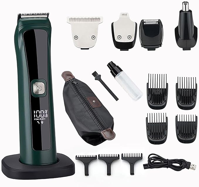 BAHREL Beard Trimmer for Men Electric Shaver Rechargeable All in One Mens Beard Grooming Kit for Mustache Body Nose Ear Hair Facial Electric Razor for Men Gifts