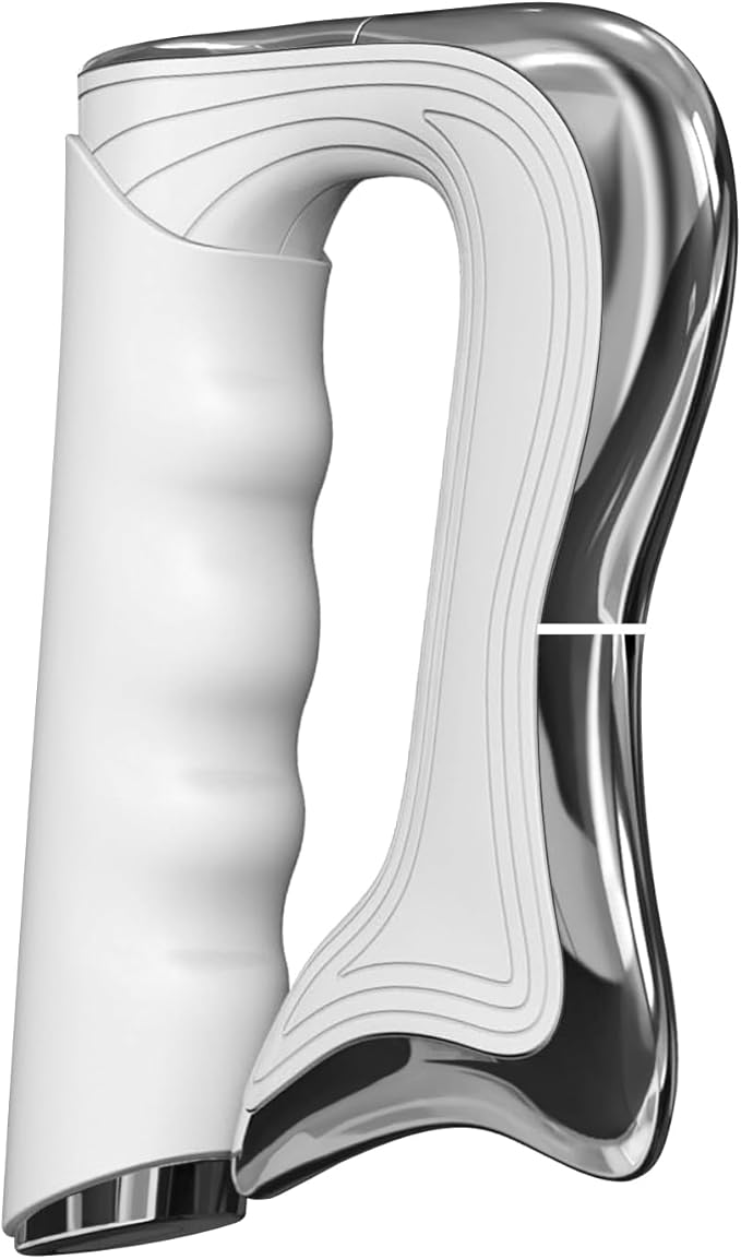 Electric Fascia Knife Muscle Pain Relief Massager Tool Muscle Scraper Set Relaxation Fascia Tissue Massage for Portable 3 Levels of Regulation Ideal Gifts for All Occasions（White）