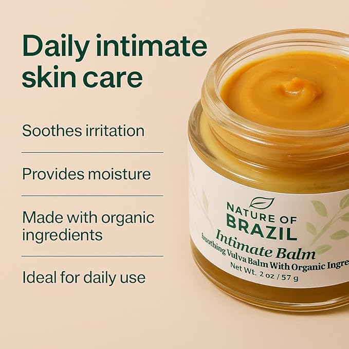 Vulva Balm - Intimate Skin Moisturizer for Dryness Itching &amp Menopause Relief - Hormone Free 100% Natural &amp Organic Ingredients - 2 oz