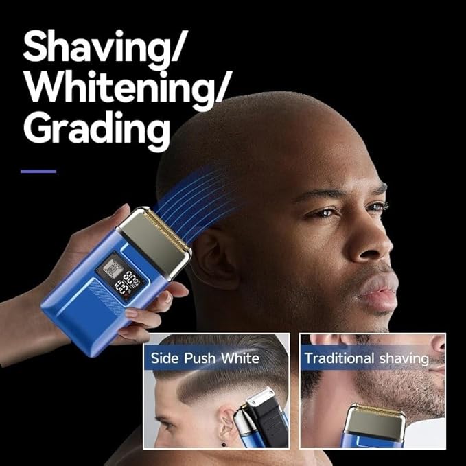 Men's Shaver Electric Barber Razor Men Double Foil Shaver Bald Head Beard Trimmer IPX6 Waterproof 8000RPM Ultra-Close Precision Shave