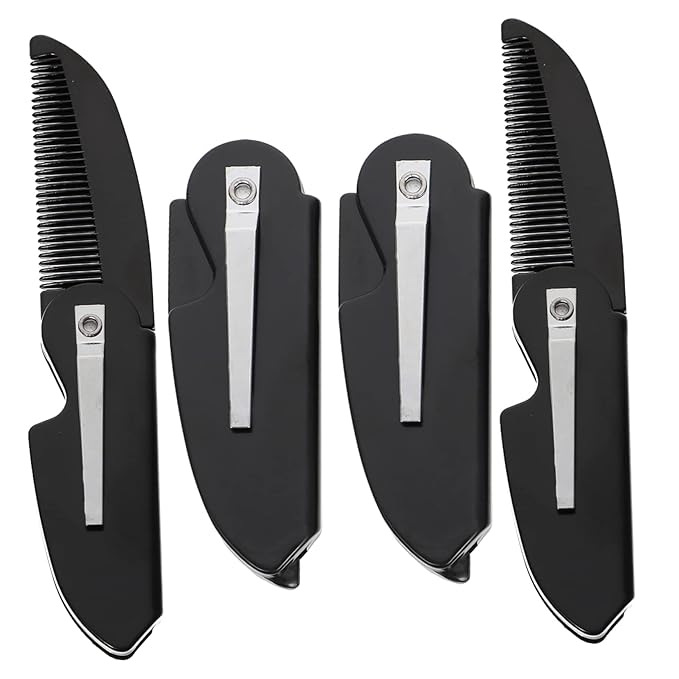 Housoutil 12pcs Portable Folding Pocket Combs for Men Beard Styling Combs Travel-friendly Hair for Grooming Beards and Hair Practical Supply Accessories