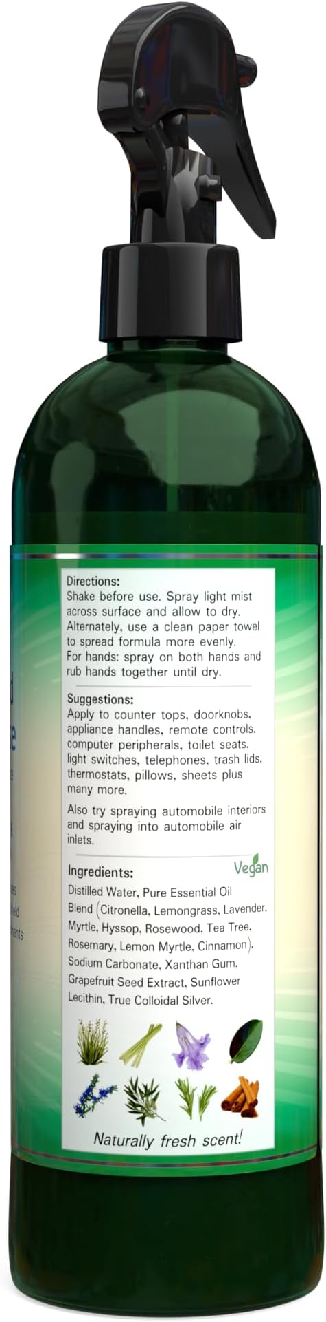 Silver Shield Sanitizer All Natural Colloidal Silver MicroCleanser 12 oz.
