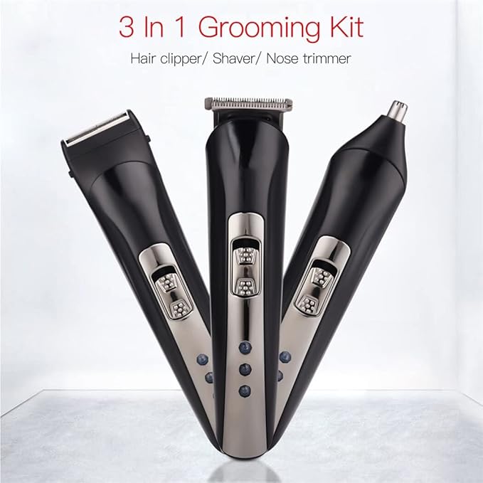 Professional Hair Clippers for Men 3 in 1 Barber Rechargeable Hair Clipper Nose Trimmer Shaver Beard Razor Men Shaving Machine 4 Limit Combs Haircut Grooming