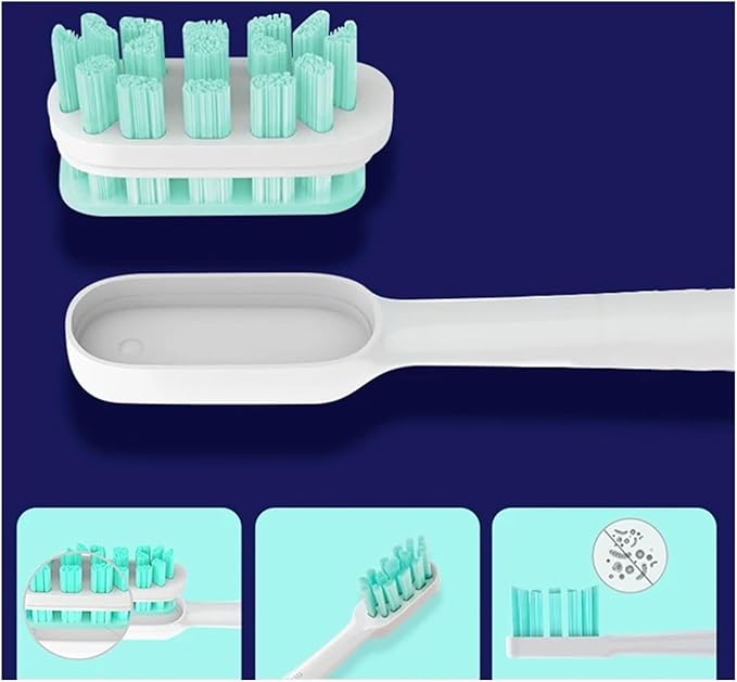 Compatible for Mijia T300/T500/T700 Sonic Toothbrush Heads Replaceable Refill Nozzles 4 Colors with Caps 4/20Pcs(10White10Blue)