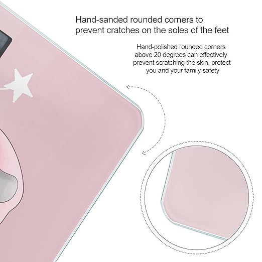 Pink Elephant Weight ScaleClear LED Display Bathroom Digital Weighing ScaleTempered Glass Digital Bathroom Scale for Body Weight Capacity Up to 400 Lbs