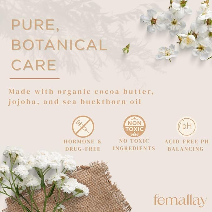 Femallay Organic Vitamin E Vaginal Melts – Heavenly Vanilla – Moisturize Hydrate Comfort &amp Refresh 2-Pack