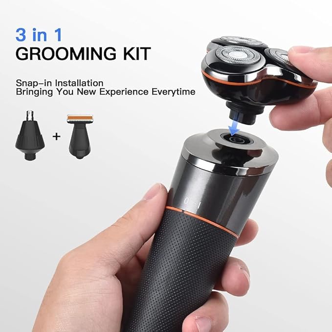 Electric Razor for Men 3 In 1 Wet Dry Electric Shaver For Men Facial Body Beard Hair Trimmer Nose Ear Rechargeable Electric Razor Beard Shaving Machine