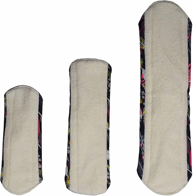 12 Pack Cloth Menstrual PadsReusable Sanitary Pads4 Pieces Panty Liners + 4 Pieces 10 Inch Regular + 3 of 14 Inch Overnight and 1 of Mini BagUnscented