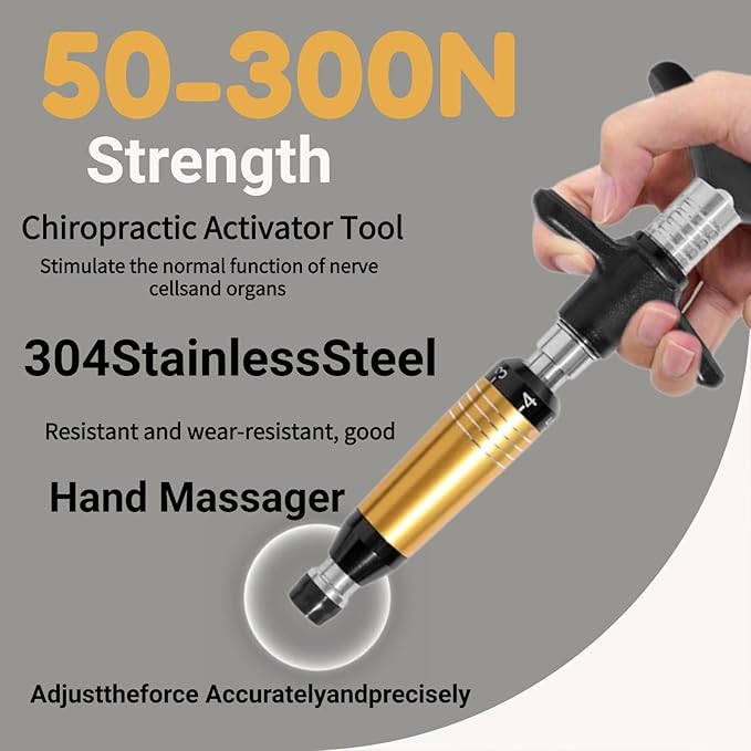 6 Levels Chiropractic Adjusting Tool 50-300N Adjustments Manual Spine Chiropractic Correction Tool Chiropractor Tool Relief Neck Back Pain for Face and Spine Relax (4 Massage Head)