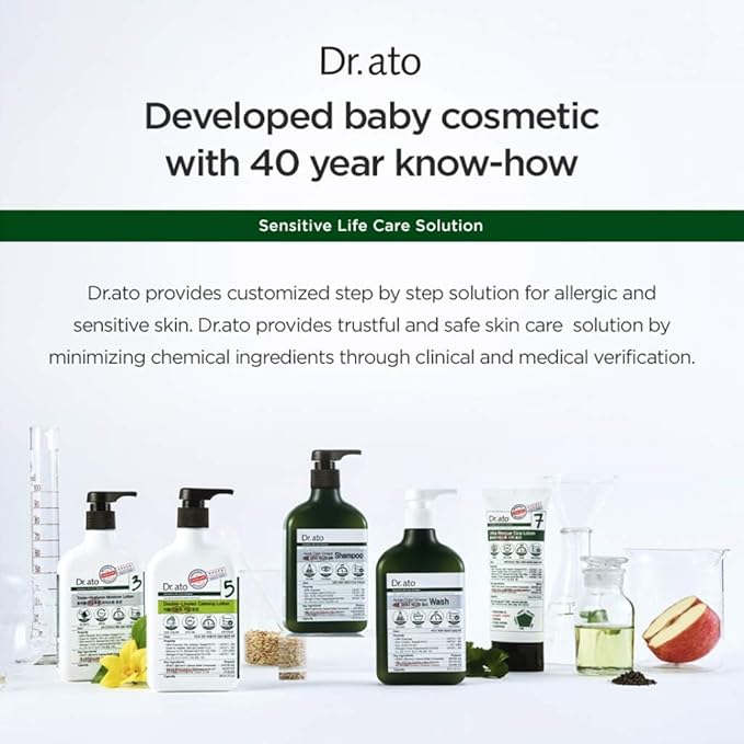 Dr.ato Apple Cider Vinegar Body Wash for Sensitive Skin Hypoallergenic Paraben-Free Allergen-Free Skin Irritation Tested Safe Ingredients (10.5 Fl Oz)