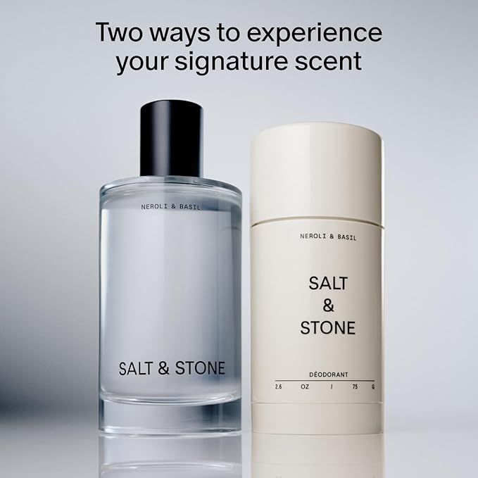 Salt &amp Stone Signature Scent Duo Set | 48 Hour Aluminum-Free Deodorant &amp Hydrating Body Mist | Skincare-Infused Deodorant &amp Body Spray | Neroli &amp Basil