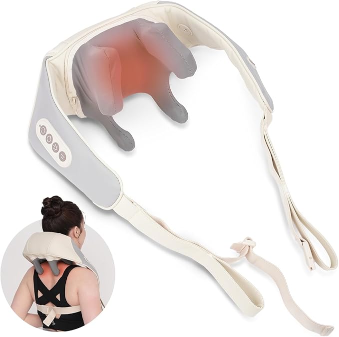 HuBDIC HubiCare Mini Neck Massager with Heat Cordless Electric Massager for Neck and Shoulder Upgarded 4D Deep Tissue Kneading Deep Massage at Home for Pain Relief Muscle Relaxation Gifts