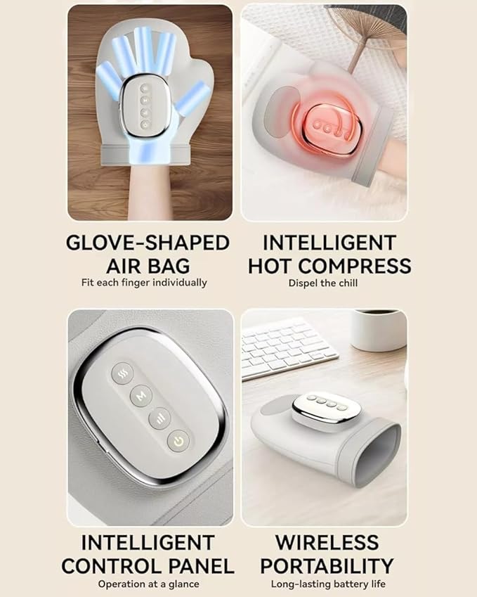 Electric Hand Massager Independent Finger Airbag Cordless Hand Massager for Arthritis and Carpal Tunnel Relief