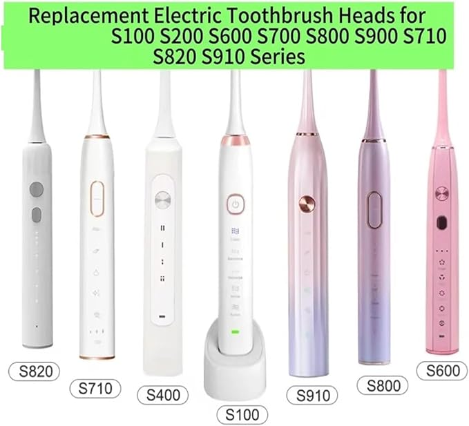 16pcs Electric Toothbrush HeadsCompatible for Sarmocare S100 S200 S600 S700 S800 S900 S710 S820 S910 Digoo DG-YS11(White 16pcs)