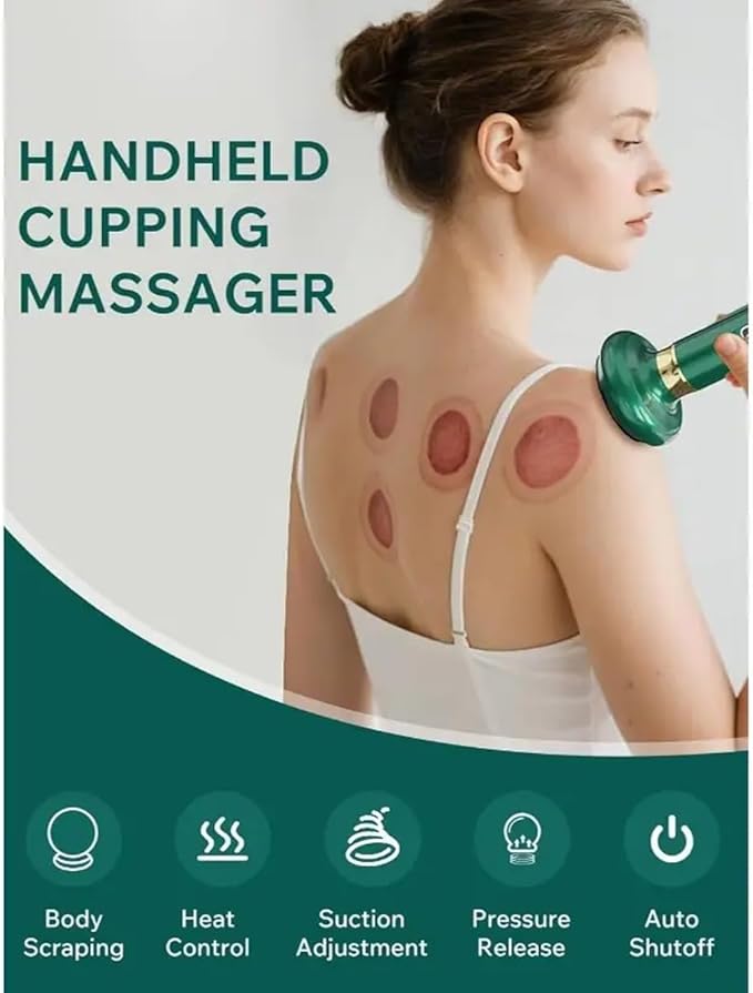 Anti Cellulite Massager Handheld Cellulite Massager 6/12 Suction Modes for Legs Belly Thighs Arms Butt (Green12 Suction Levels)