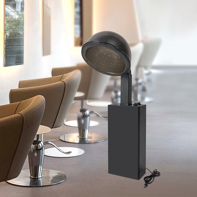 Professional Hooded Hair Dryer 1200W 60 Min Timer &amp 3 Temp Settings for Home &amp Salon Use 12 Enlarged Dome with Adjustable Height 110V US Plug (Black)