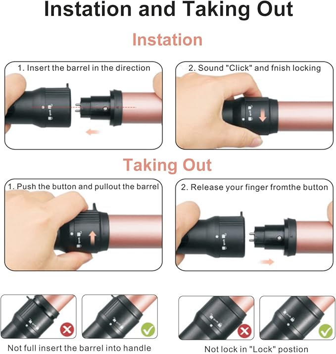 6 in 1 Curling Iron Professional Curling Wand Set Fast Heating Hair Curler with 6 Interchangeable Ceramic Barrels (0.35'' to 1.25'') for Women Quick Create Hairstyle in All Hair Type