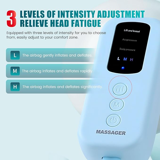 Head Massager ScalpRechargeable Massager for HeadPortable Electric Percussion for Deep Relaxation &amp Stress ReliefGreat Gift for Mom and Grandma