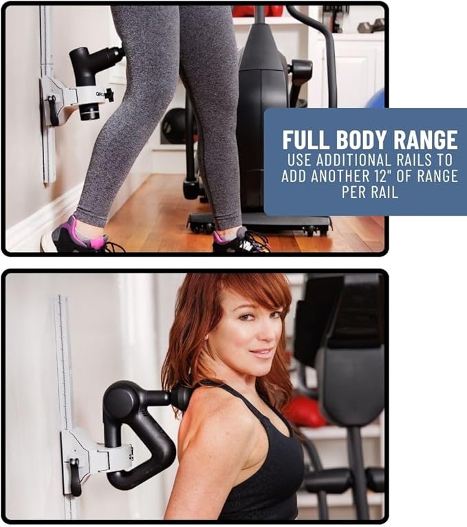 12” Rail | Rail for Massage Gun Holder | Rail for Adjustable Back Massage Gun Mount | Hands-Free Self-Massage | for Theragun &amp Most Massage Guns
