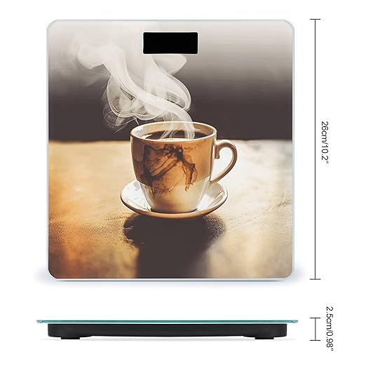 Hot Coffee Bathroom Scale Large LCD Backlight Display Digital Scale Rounded Corners Body Scales Automatic Power On/Off Bathroom Scales for Home Bedrooms