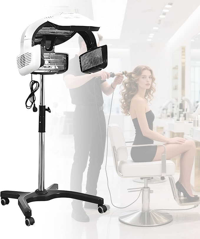 Vertical Hairdressing Heater 800W Standing Hair Dryer360°Rotatable Salon Hair Dryer Vertical Iron Salon DryerTime Temperature Adjustable 220V