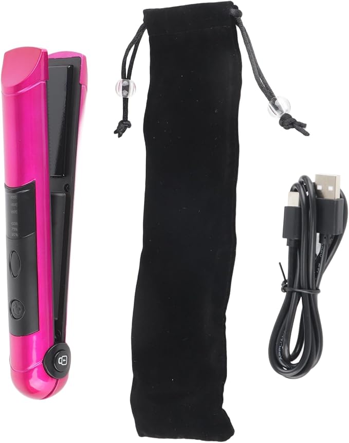 USB Rechargeable Multifunctional Mini Hair Straightener Curler Hair Styling Tool Curling Straight Dual Use Curling Iron for Home