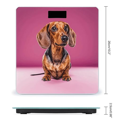 Dachshund Weiner Dog Scale for Body Weight Sturdy Tempered Glass Weighing Scales with LCD Display Accurate Digital Bathroom Scale Convenient Body Fat Smart Scales Easy Read