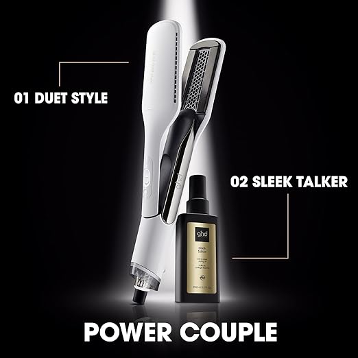 ghd Duet Style - 2-in-1 Flat Iron Hair Straightener + Hair Dryer in One Tool | Transform Hair from Wet to Styled with No Heat Damage | Blow Dry with No Fizz | 2X More Shine