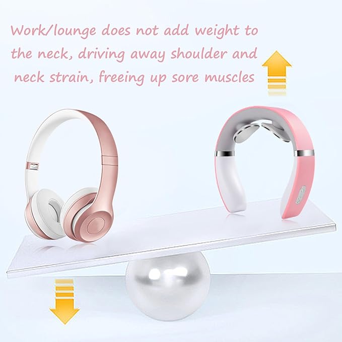 FUTURAX PulseX Neck Massager Neck Massager with Heat 10 Settings &amp 16 Strength Levels Compact and Travel-Friendly Great for Comfort (Pink)