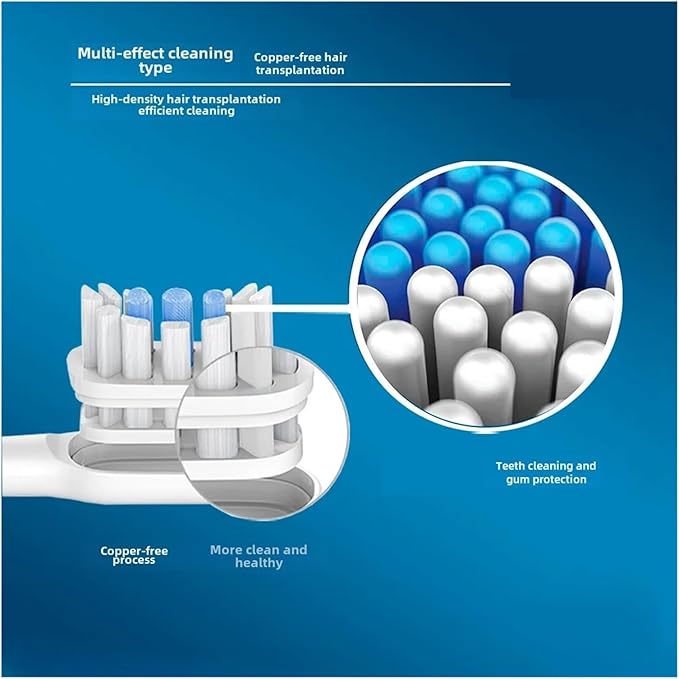 16Pcs Replacement Brush Heads Compatible for FLYCO FT7105/FT7106/FT7108/FT7205 Toothbrush Head Vacuum Packaging(White B)