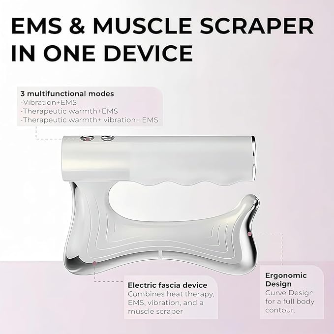 Sculptor Full Body Contour Device with Heat &amp EMS Electric Fascia Knife Scraper for Muscle Relief Cellulite Massager Body Sculpting Machine for Belly Arm Waist Leg (Black)