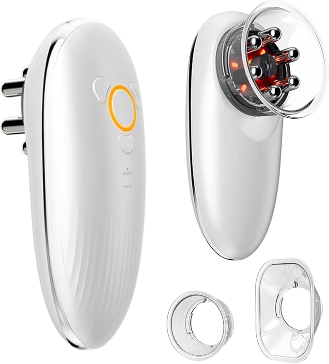 Longzhuo 3 in 1 Body Sculpting Machine Portable Massager Electric Body Sculptor 2 Modes 4 Functions Skin Tightening Cupping Therapy &amp Red Light for Belly Waist Arms Legs and Face