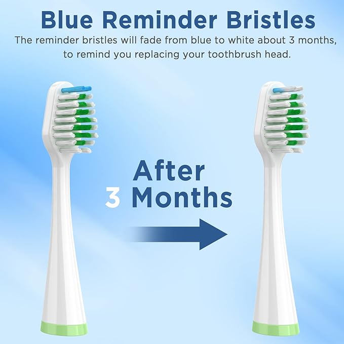 Replacement Brush Heads for Smile Bright Platinum Sonic Electric Toothbrush Soft Bristles 10-Pack with Covers