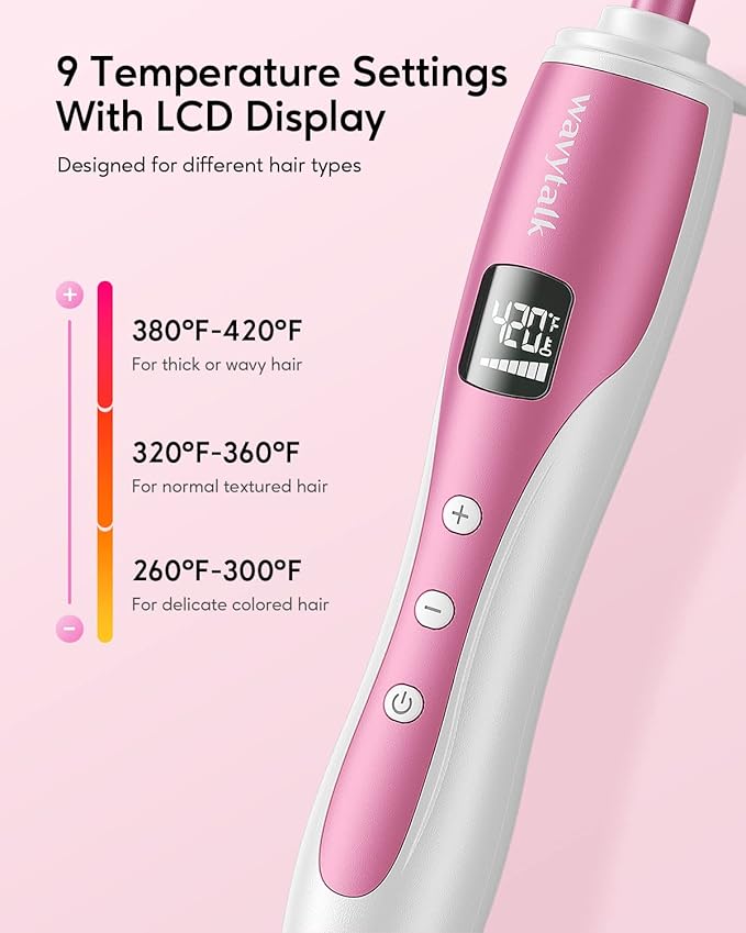 Wavytalk Blown Away onic Hair Dryer Pink 3/8 Inch Small Curling Iron Pink