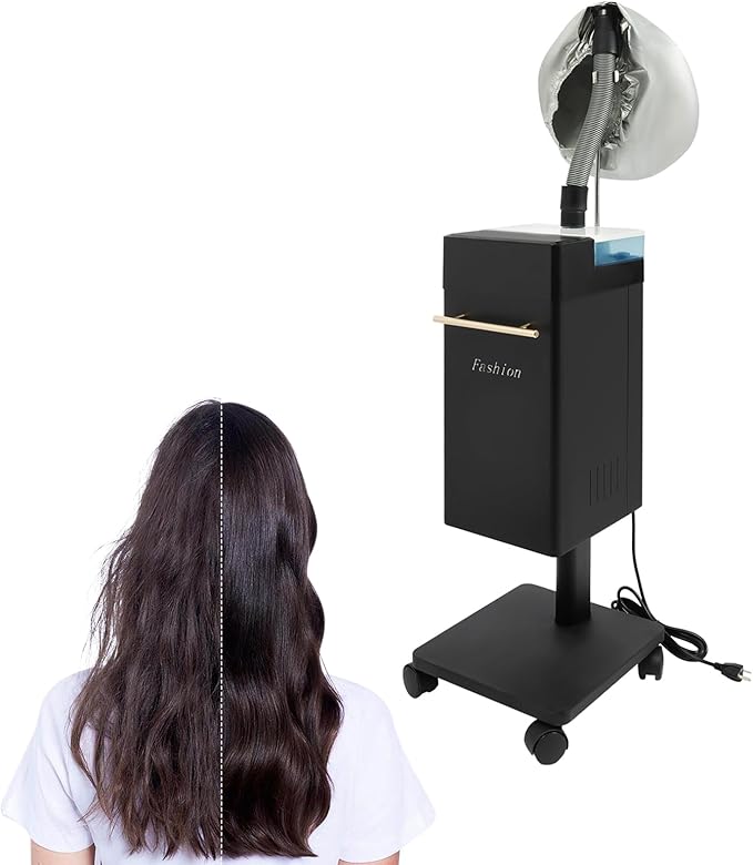 500W Multifunctional Standing Anion Hair Dyeing Machine110V Nano Hair Steamer/Hair Oil Machine Stand Up Base Equipment Vertical Nano Steamer Salon Spa (Black)