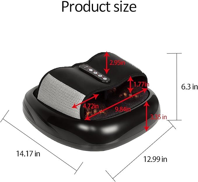 3-in-1 Foot Massager with Heat &amp Open Slipper Design - Shiatsu Kneading &amp Air Compression Acupuncture &amp Reflexology Black Feet Massager for Home Use Gifts for Women Men Mom and Dad
