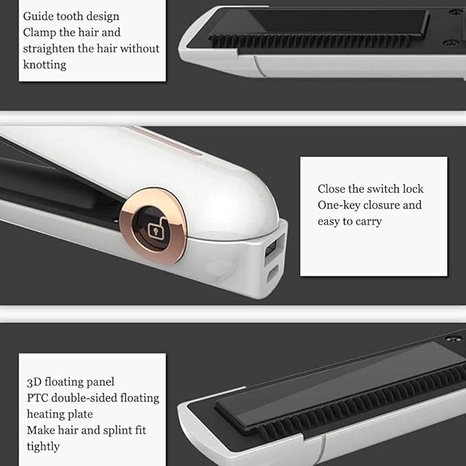 Curl Bar Wireless Curling Clip Rechargeable USB Reel Reel Curling Machine with Led Display Temperature Curling Bar Suzuki Ceramic Curling Iron 30s HEA