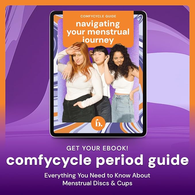 Comfyflow - Reusable Period Care Pack - Menstrual Cup and Discs with String Ring and Carrying Pouch - Comfort-Fit Design - Includes E-Book Guide - 5 Pack
