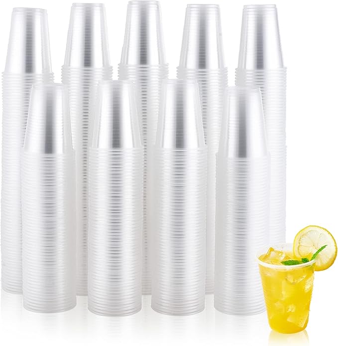 JOLLY CHEF 𝟔𝟎𝟎 𝐏𝐚𝐜𝐤 7 oz Clear Plastic Cups7 Ounce Disposable Cups for PicnicTravel HalloweenChristmas Party and Events