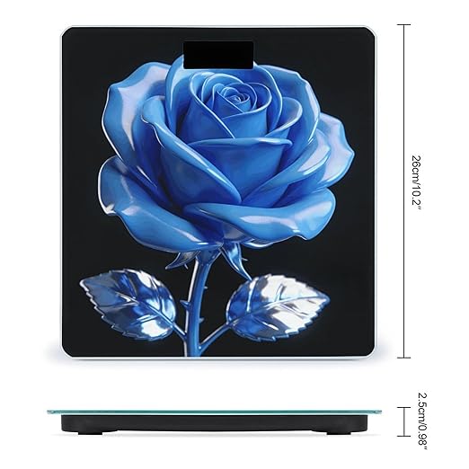 Blue Rose Weight ScaleClear LED Display Bathroom Digital Weighing ScaleTempered Glass Digital Bathroom Scale for Body Weight Capacity Up to 400 Lbs
