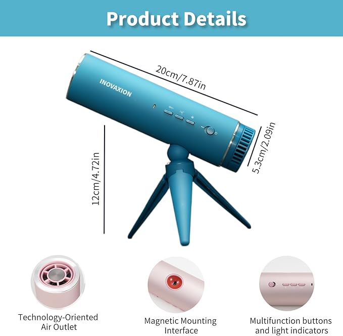 Hair Dryer Ionic Blow Dryer with Diffuser 300 Millions Negative Ionic Hair Diffuser for Fast DryingHigh-Speed Quiet Thermo-Control Travel Hair dryers for Women Home Salon (Blue)
