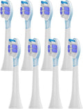 8Pcs Replacement Brush Heads Compatible for Philips HX6064 HX6930 HX6730 Sonic Electric Toothbrush Vacuum 4100 6500 6100 5300 C3(PS Purple)