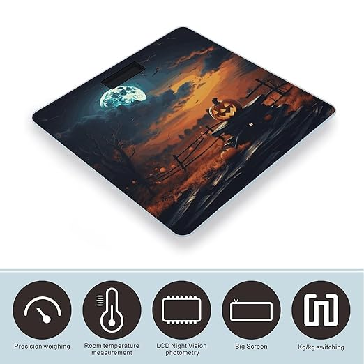 Halloween Night Sky Bathroom ScaleHighly Accurate Digital Weighing Machine for People Bright LED Display Weight Scale for The Aldult Home Use