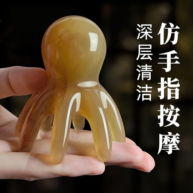 章鱼梳子头部经络按摩爪宽大齿梳拨筋棒 Gua Sha Scraping Massage Facial Tools Kit刮痧洗头神器 HomeOffice Body Electric Massagers