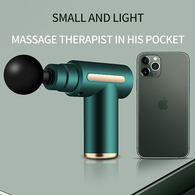 Massage Gun Deep Tissue Portable Massage Gun with 4 Interchangeable Massage Heads for Deep Muscle Relief &amp Relaxation 99 Touches Best Gift (Gray)