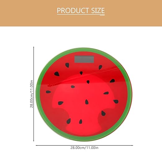 NOLITOY Digital Watermelon Body Weight Scale Precision Tempered Glass Bathroom Scale Mini Portable Fitness Management for Travel and Home Use
