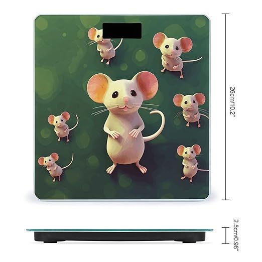 Cute Mouse Bathroom Scale Ultra-Bright Liquid Crystal Screen Weight Scale Accurate Bathroom Body Scales for Body Weight Bathroom Pet Home Bedroom Gift-Giving