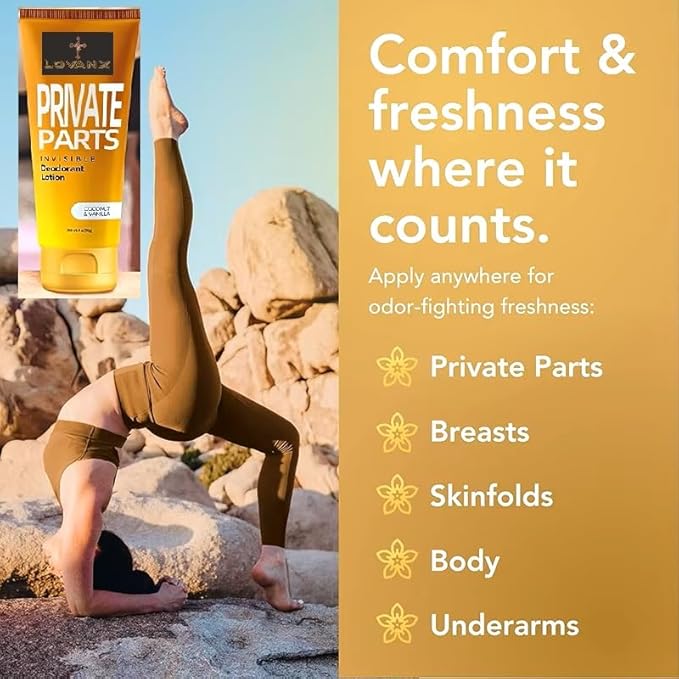 Private Parts Whole Body Deodorant - Invisible Cream Tube - 72 Hour Odor Control - Aluminum Free Baking Soda Free Skin Safe - 16.9 ounce Set