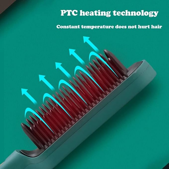 2 in 1 Electric Professional Negative Hair Straightener Brush Curling Comb with LCD Display Hair Curling Tools
