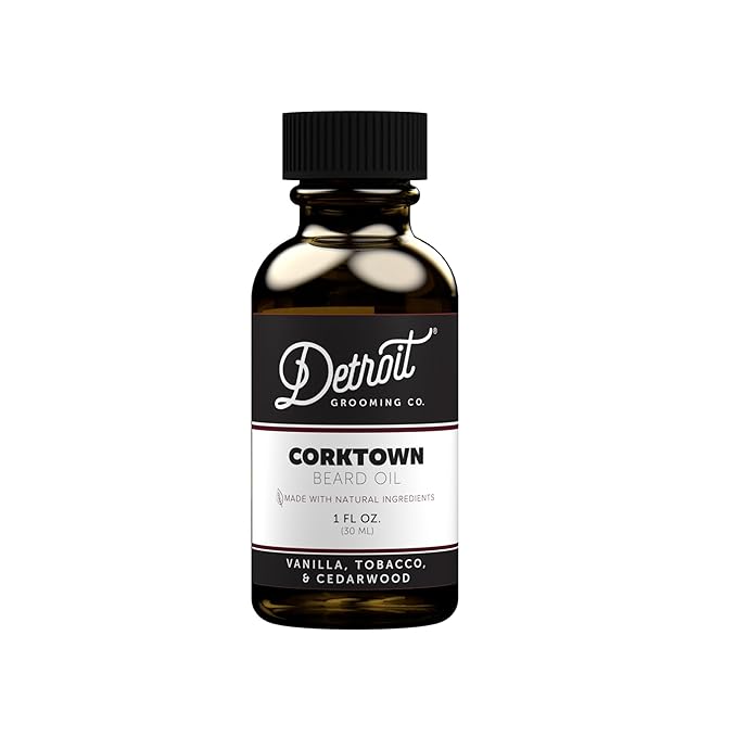 Detroit Grooming Beard Oil | Hydrating &amp Nourishing Formula with Vitamin E • Corktown Scent (1 oz)